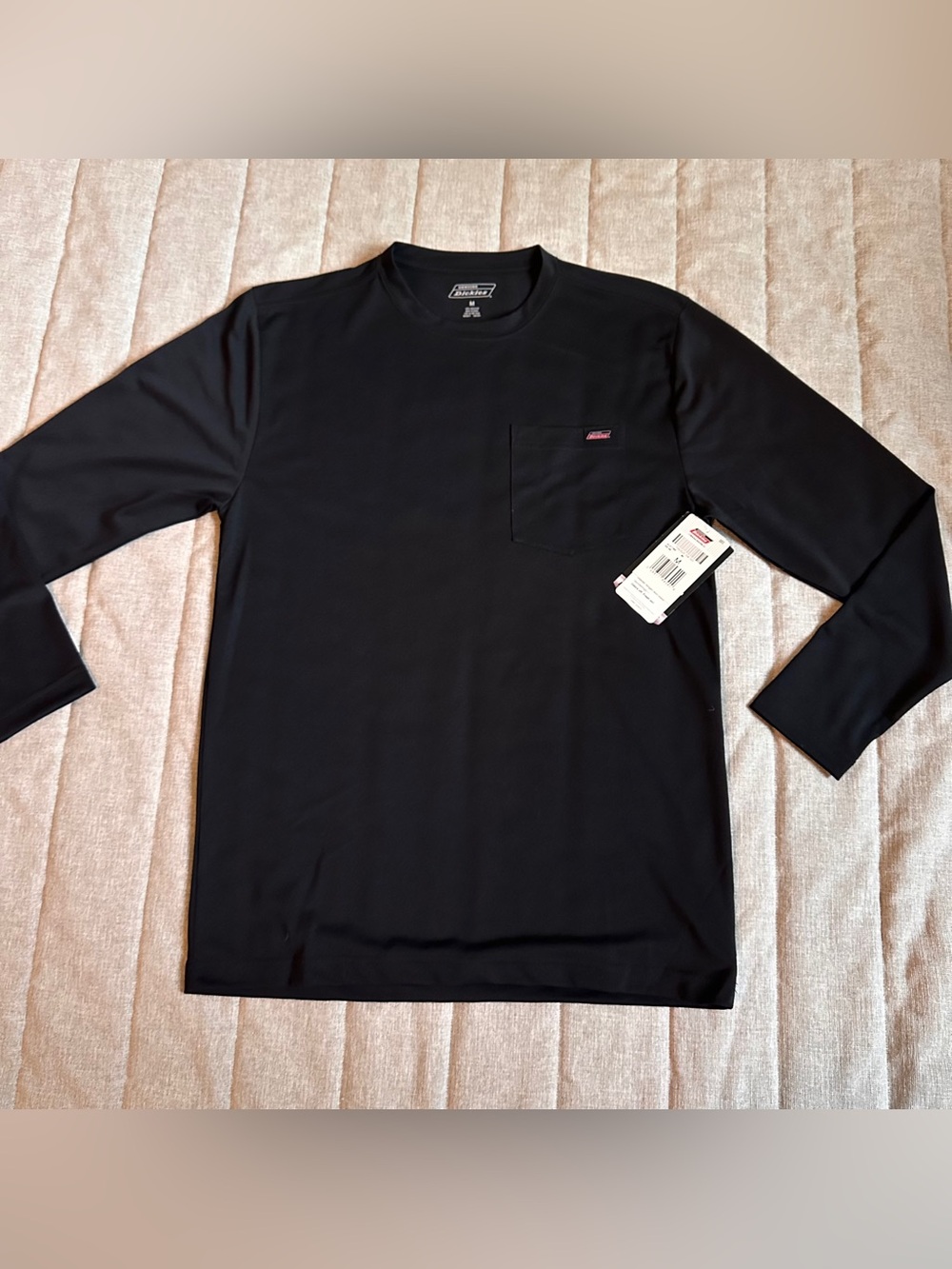 Dickies T-Shirt Cool and Dry Long Sleeve Front Pocket Relaxed Fit Black Men’s M